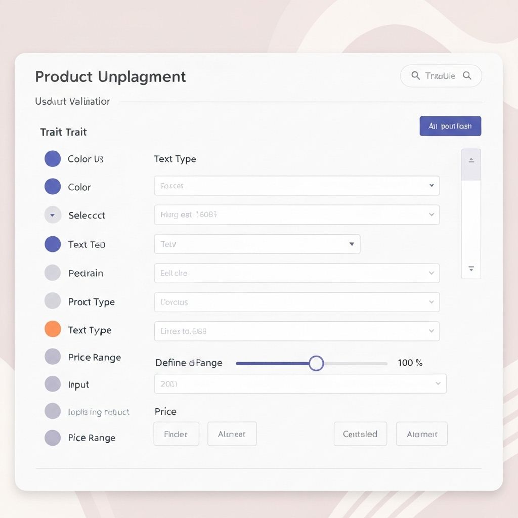 Product upload interface with trait customization