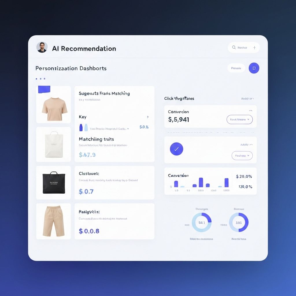 AI recommendation engine showing personalized product suggestions